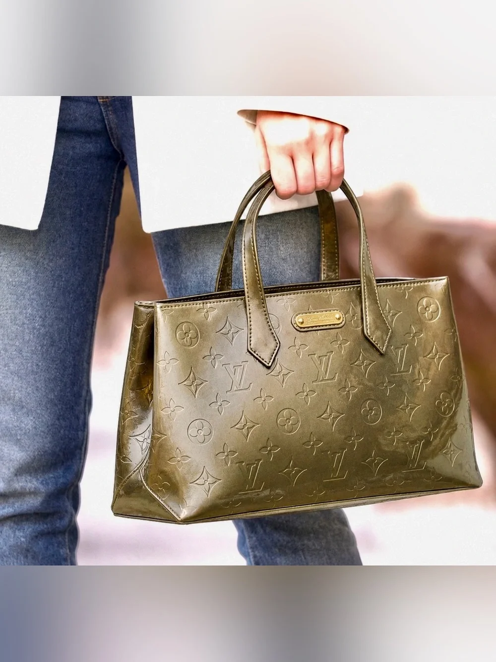 Louis Vuitton Vernis Wilshire Monogram PM Purse Shoulder Bag Satchel